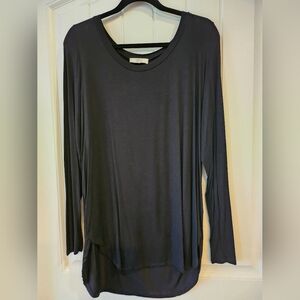A.gain Long Sleeve T-Shirt, 3X, Solid Black